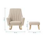 Tutti Bambini Jonah Rocking Chair & Footstool - Stone