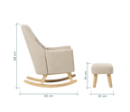 Tutti Bambini Jonah Rocking Chair & Footstool - Stone