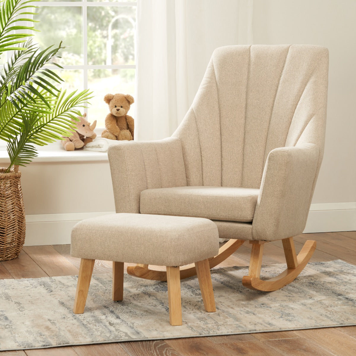 Tutti Bambini Jonah Rocking Chair & Footstool - Stone – lilycuddles
