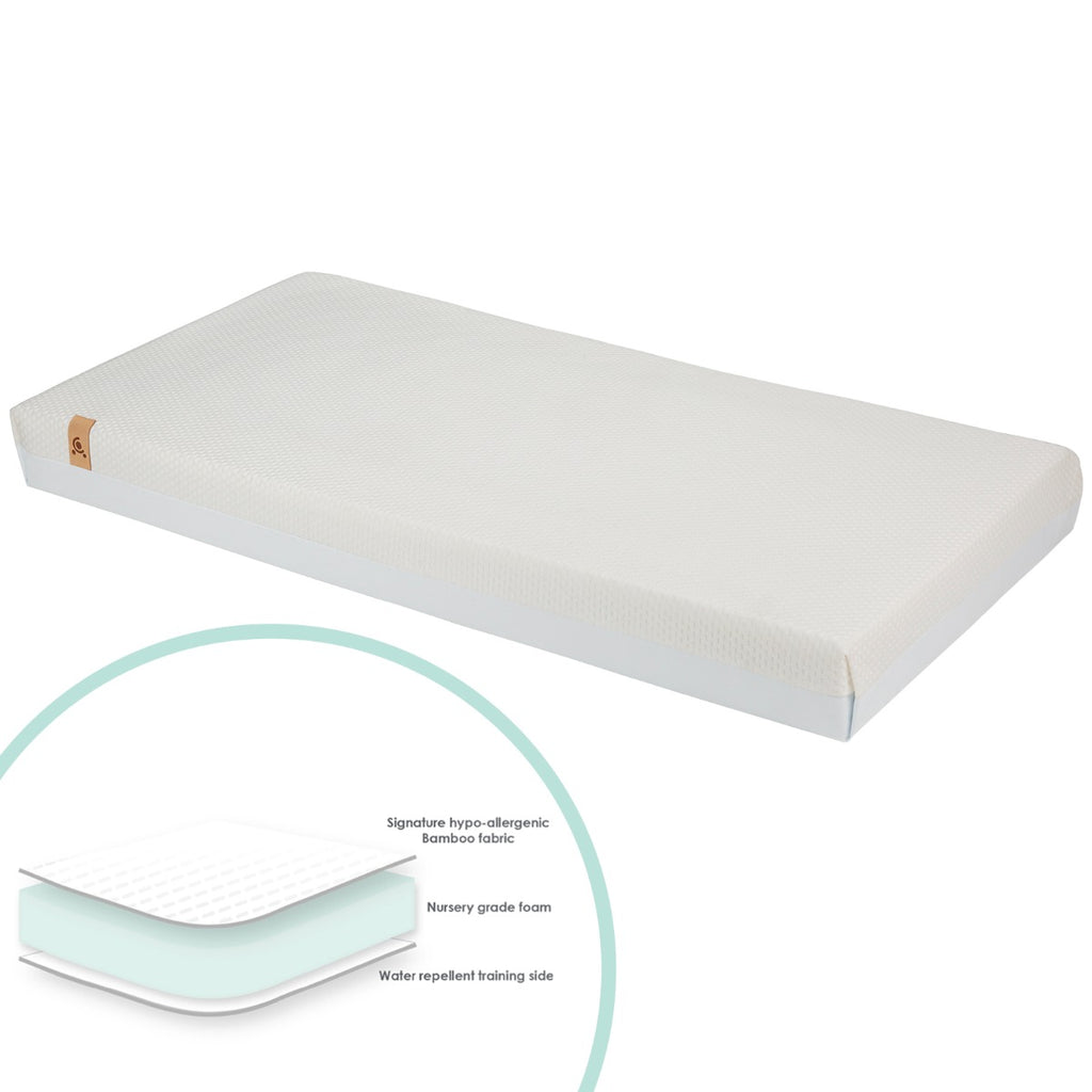 CuddleCo Lullaby Hypo Allergenic Bamboo Foam Cot Mattress 120 x 60cm