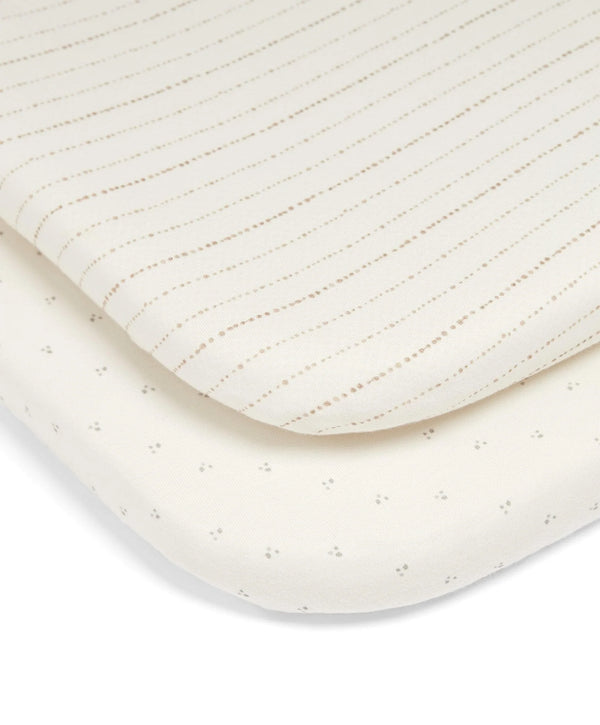 Mamas & Papas 2 Pack Lua Bedside Crib Sheets - Oatmeal