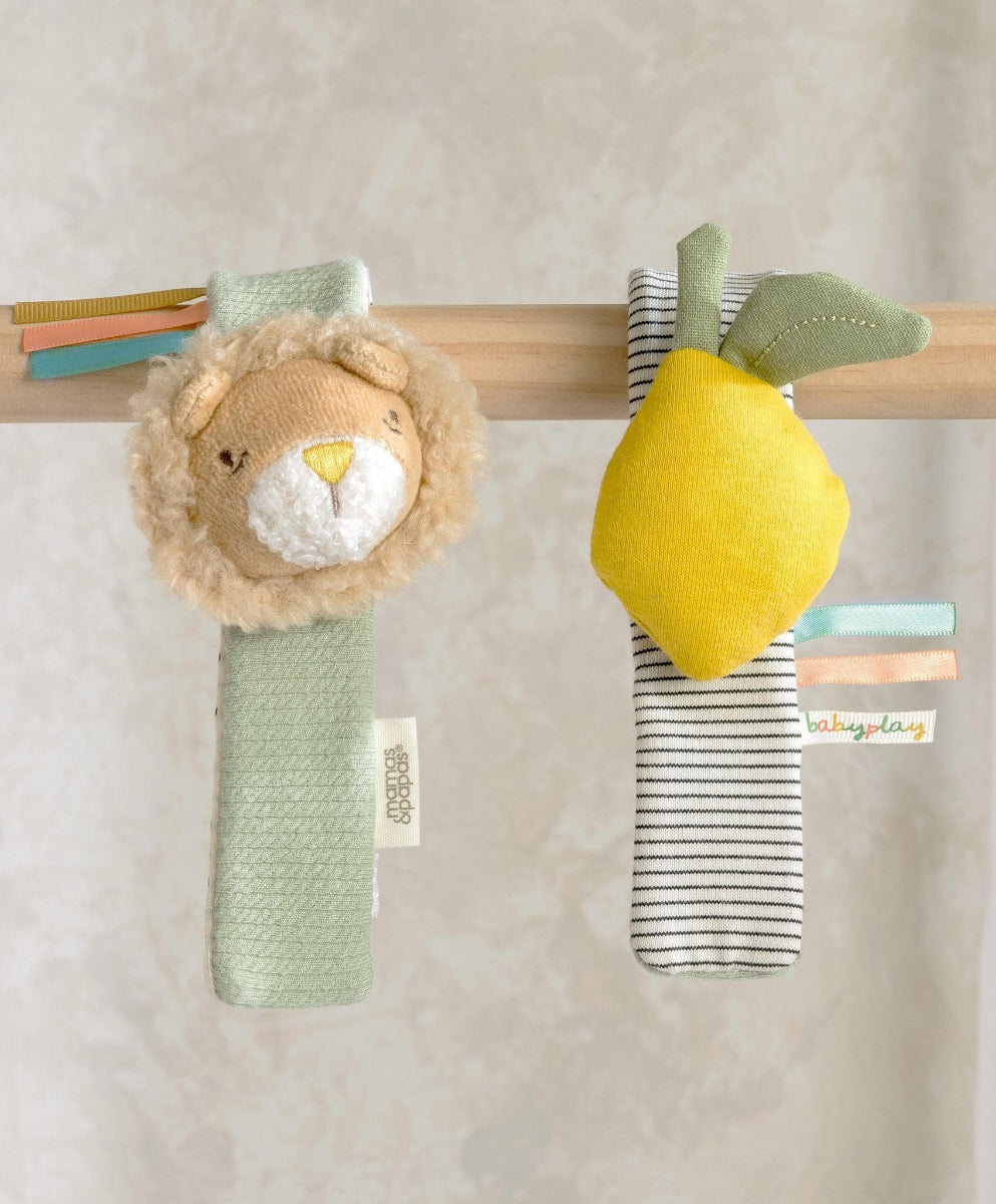 Mamas & Papas Wrist Rattle 2pk - Lion