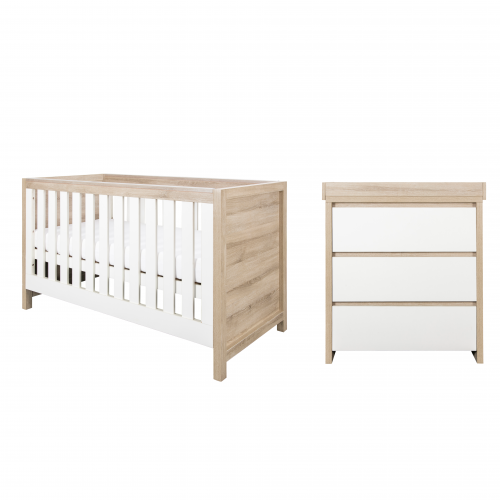 Tutti Bambini Modena 2 Piece Room Set - White and Classic Oak