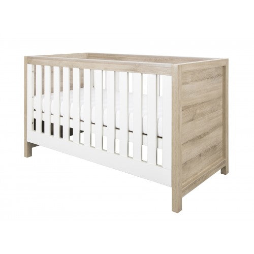 Tutti Bambini Modena 3 in 1 Cot Bed - White and Classic Oak