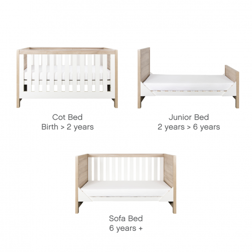 Tutti Bambini Modena 3 Piece Room Set - Oak / White