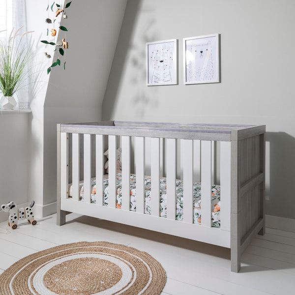 tutti bambini modena 3 in 1 cot bed grey ash and white