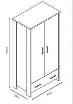 Obaby Nika Wardrobe - Grey Wash & White