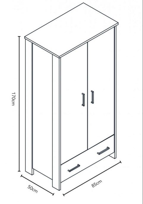 Obaby Nika Wardrobe - Grey Wash & White