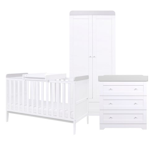 Tutti Bambini Rio 3pc Room Set - White/Dove Grey