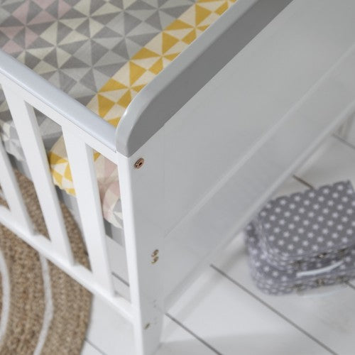 Tutti Bambini Rio Cot Bed with Mattress and Cot Top Changer - White & Dove Grey