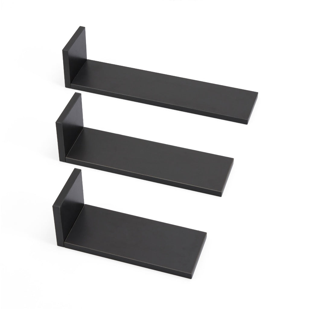 Tutti Bambini Rio Set of Three L-Shaped Wall Shelves - Slate Grey