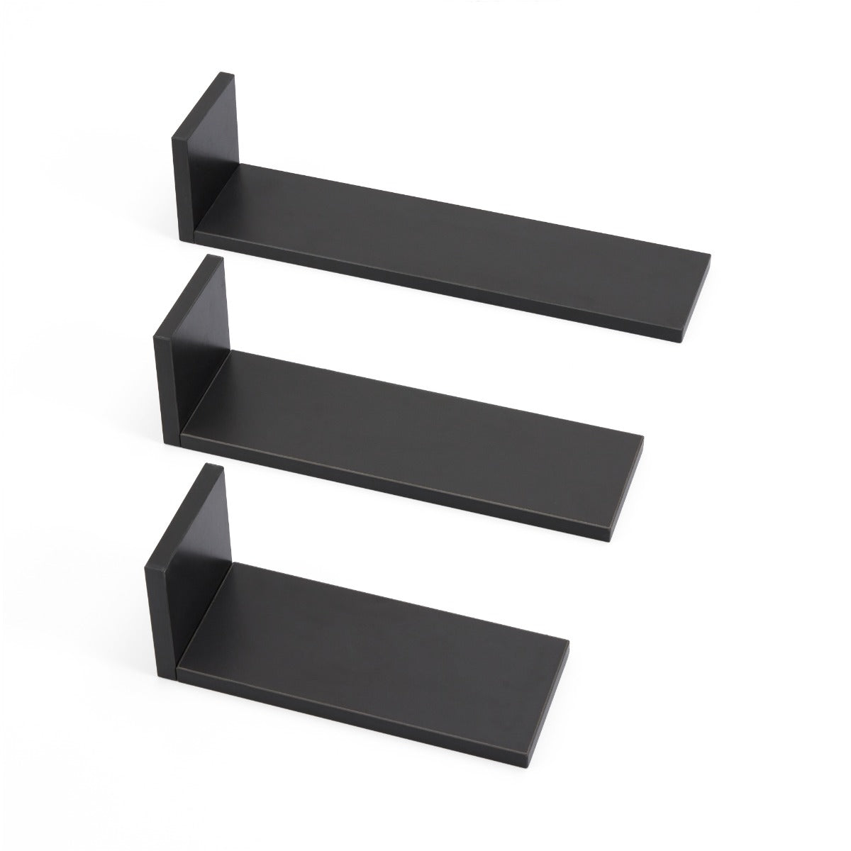 Tutti Bambini Rio Set of Three L-Shaped Wall Shelves - Slate Grey