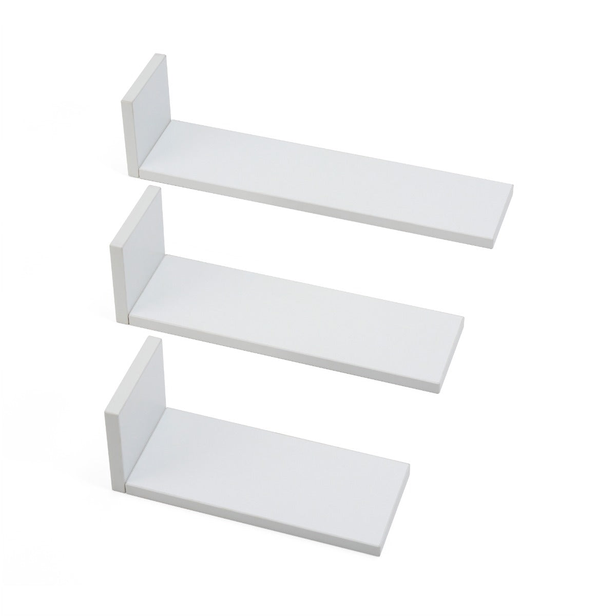 Tutti Bambini Rio Set of Three L-Shaped Wall Shelves - White