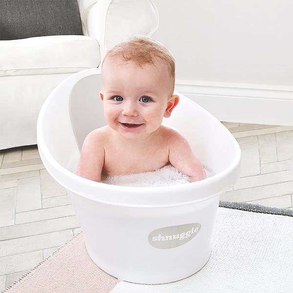 Shnuggle Baby Bath With Plug - White