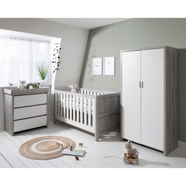 Tutti Bambini Modena 3 Piece Room Set - Grey Ash/White at lilycuddles