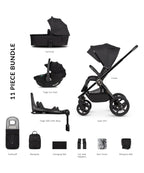 Venicci Upline 2 - 3in1 + 360 Base Complete Travel System - All Black