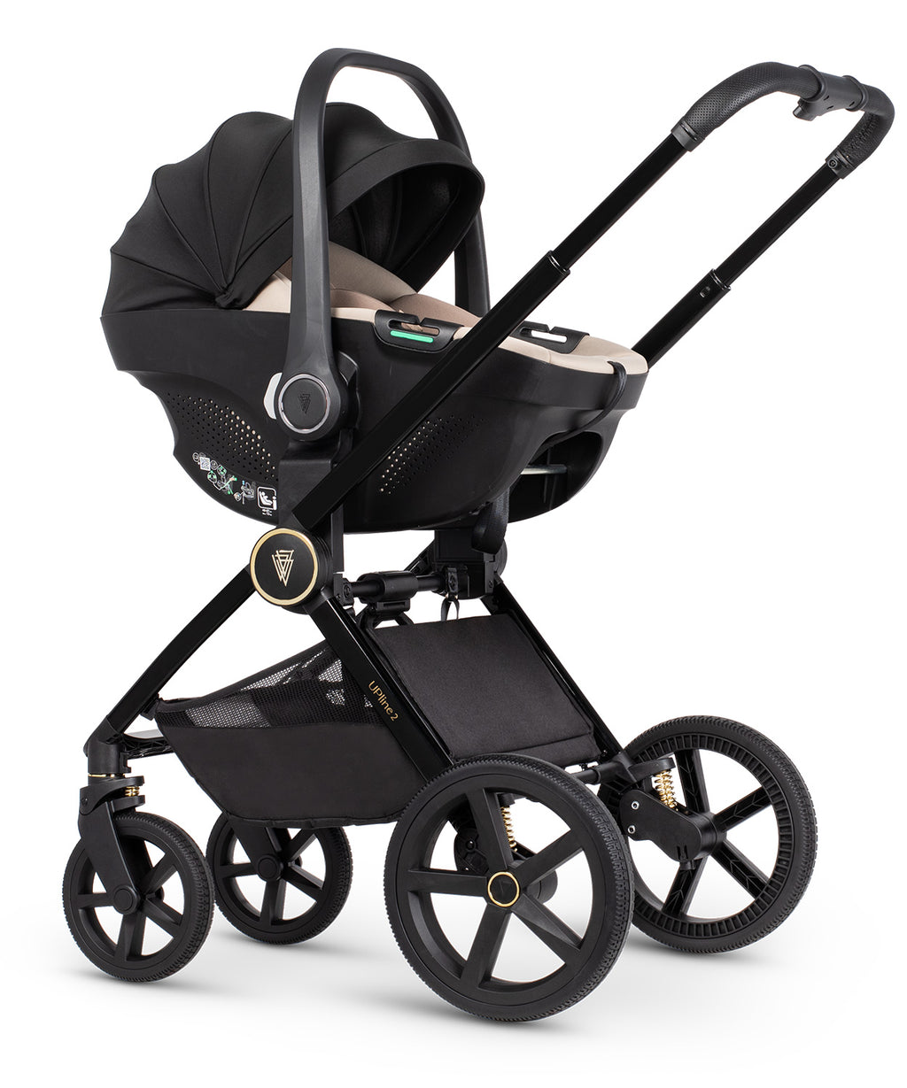 Venicci Upline 2 - 3in1 + 360 Base Complete Travel System - All Black