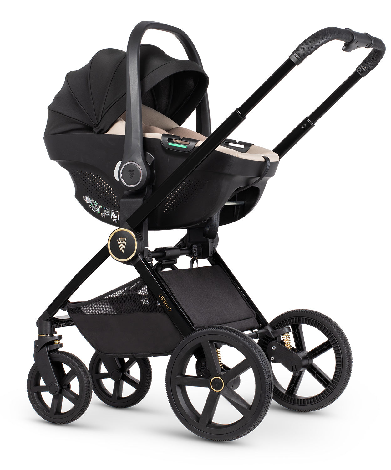 Venicci Upline 2 - 3in1 + 360 Base Complete Travel System - All Black