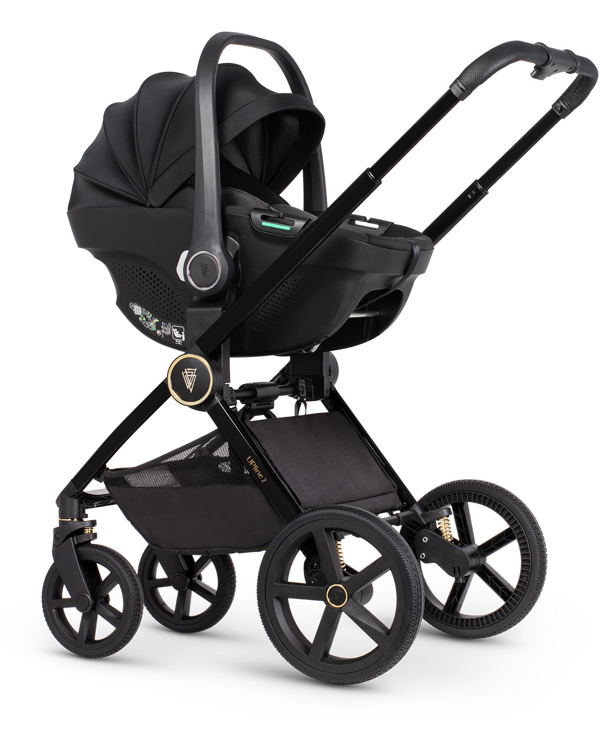 Venicci Upline 2 - 3in1 + 360 Base Complete Travel System - All Black