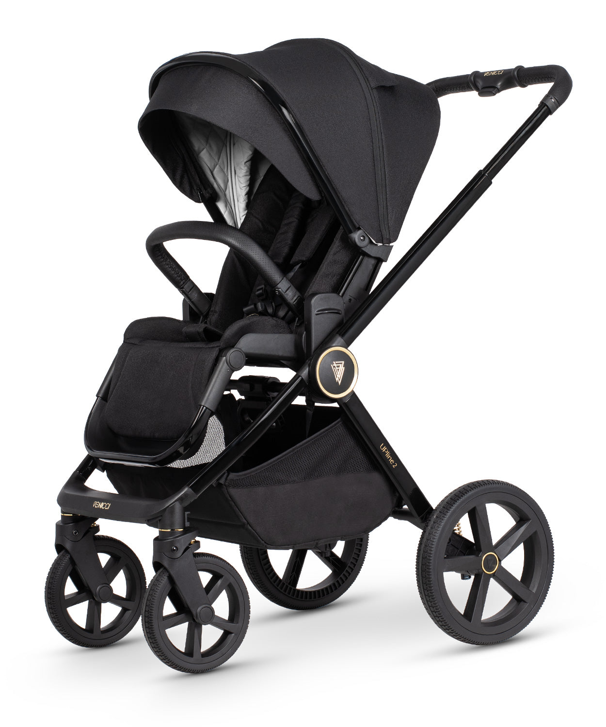 Venicci Upline 2 - 3in1 + 360 Base Complete Travel System - All Black