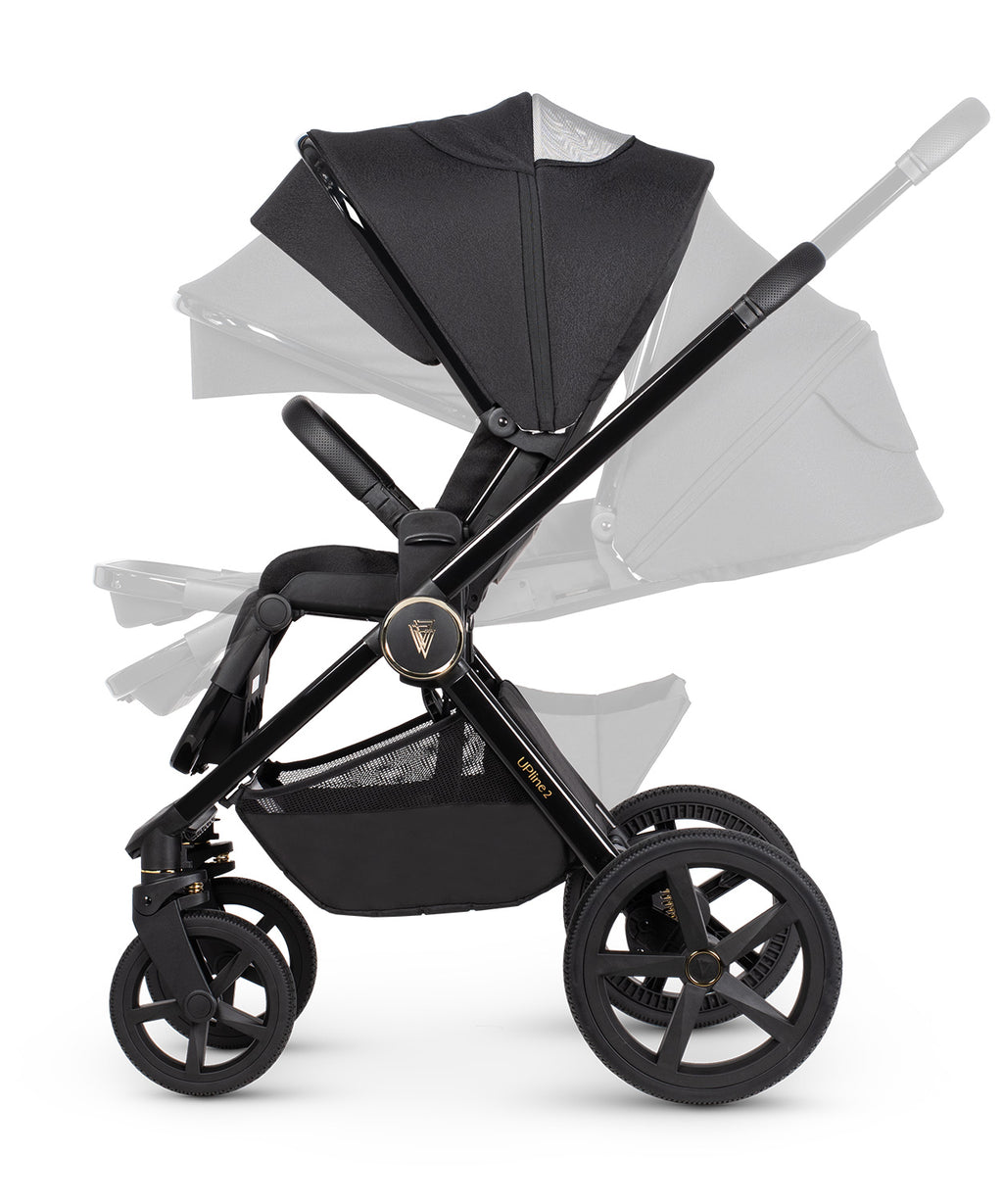 Venicci Upline 2 - 3in1 + 360 Base Complete Travel System - All Black