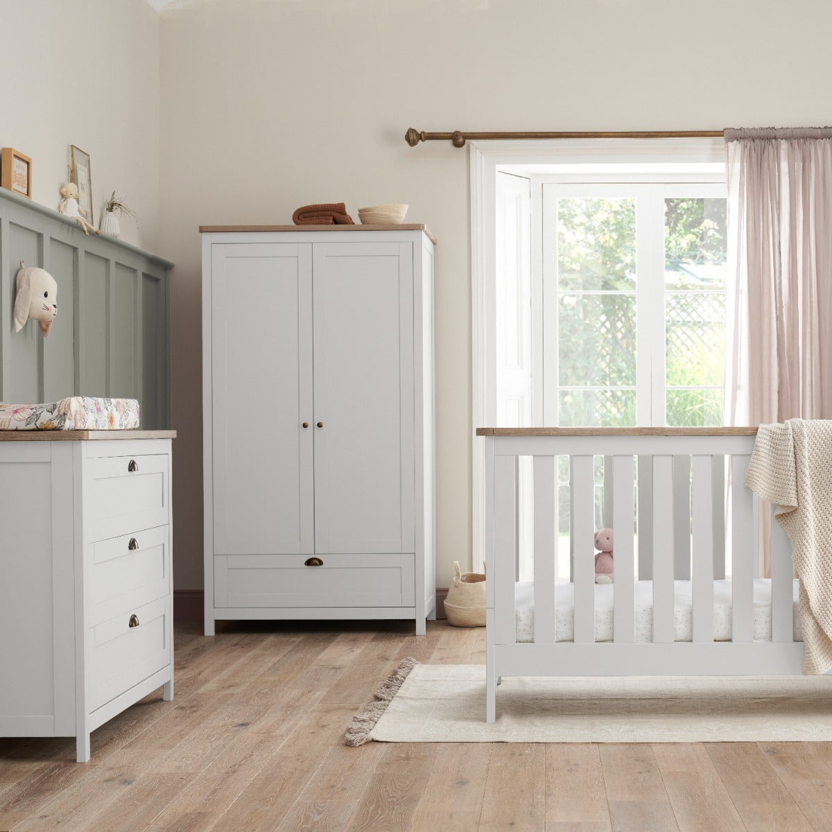 Tutti Bambini Verona 3 Piece Room Set - White & Oak