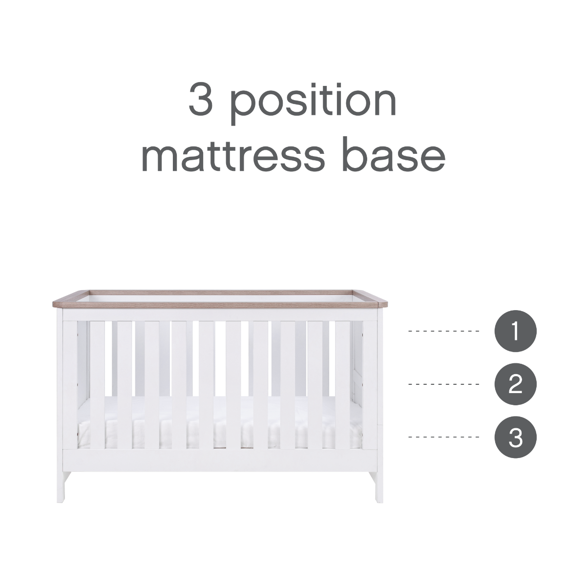 Tutti Bambini Verona Cot Bed - White & Oak