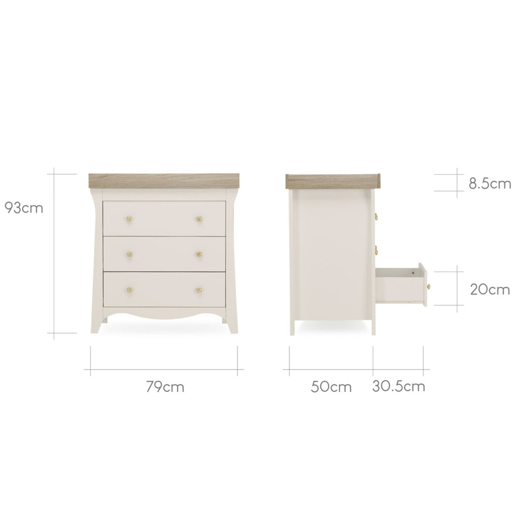 CuddleCo Clara 2 Piece Nursery Furniture Set - Cashmere & Ash