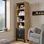 CuddleCo Rafi 5 Piece Nursery Furniture Set - Oak and Black