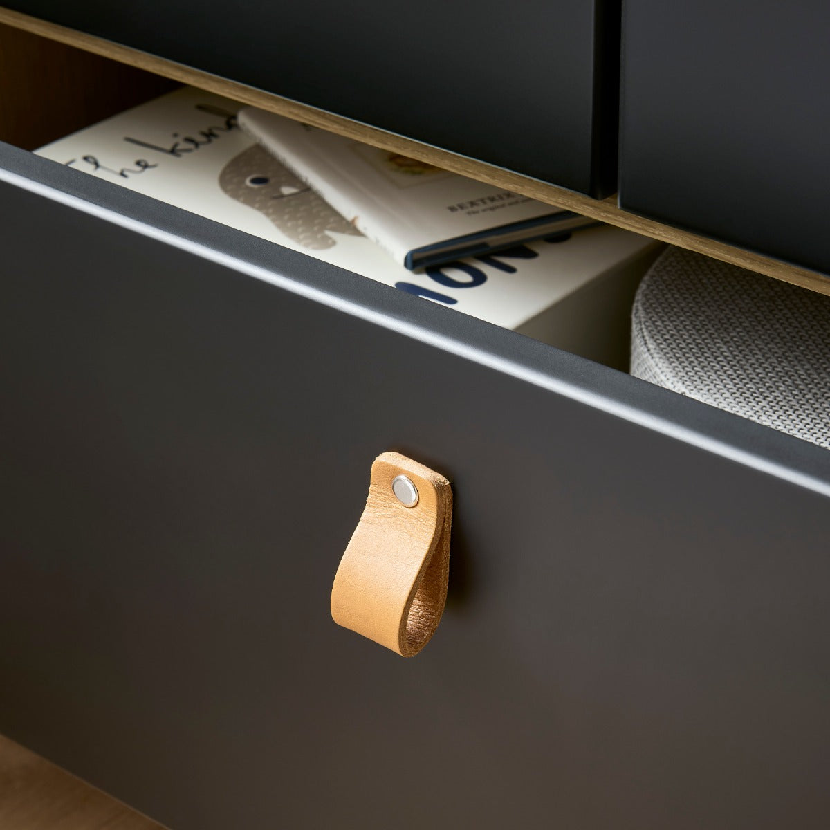 CuddleCo Rafi Bookcase - Oak and Black