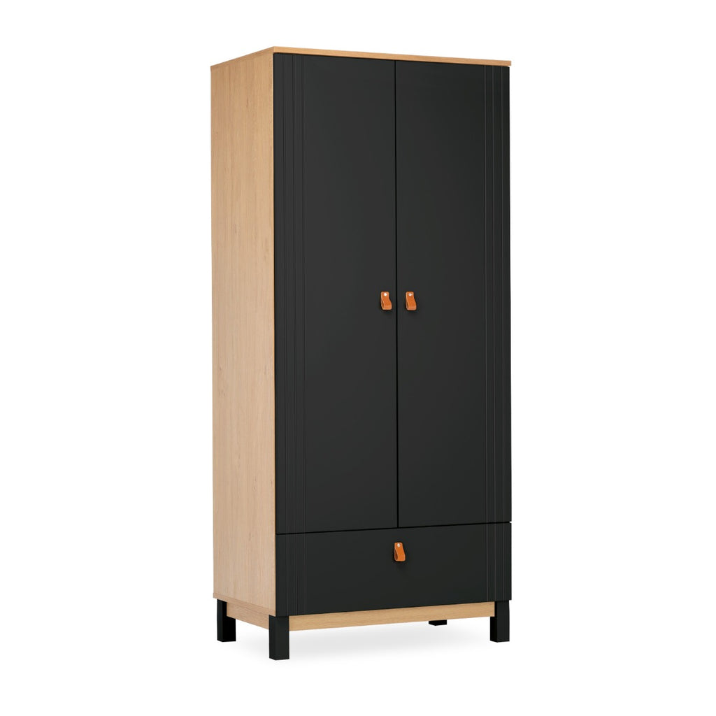 CuddleCo Rafi 5 Piece Nursery Furniture Set - Oak and Black
