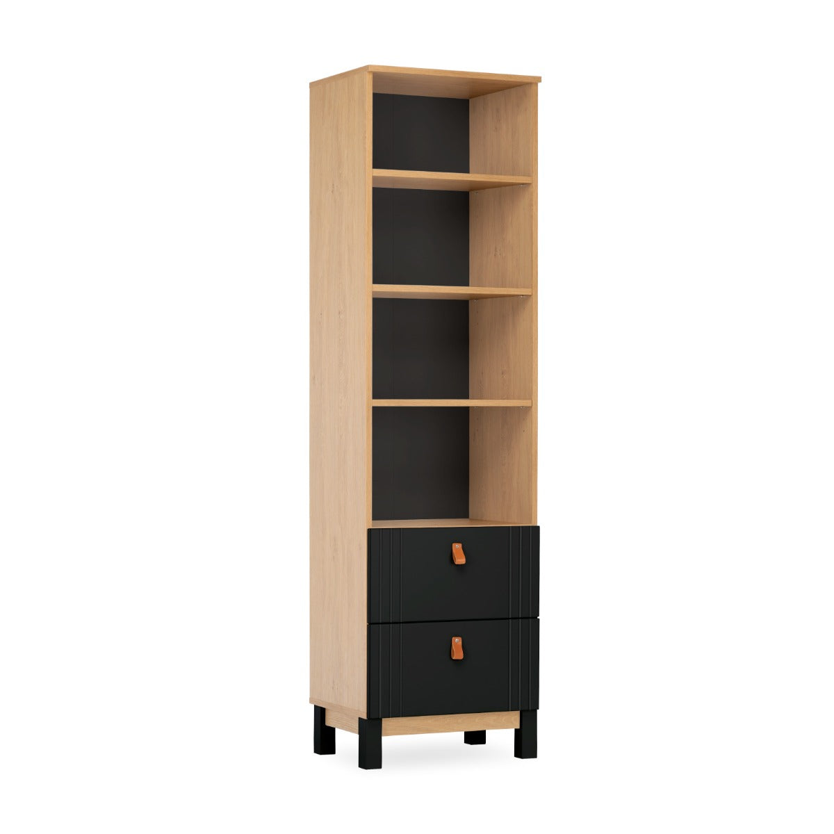CuddleCo Rafi Bookcase - Oak and Black