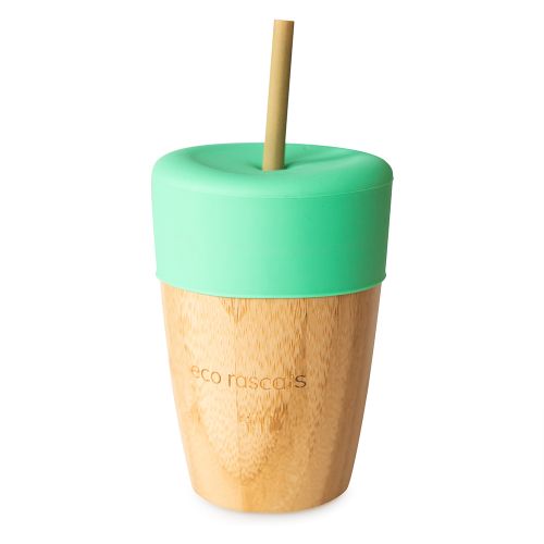 Eco Rascals Bamboo Cup with Straws - Green 
