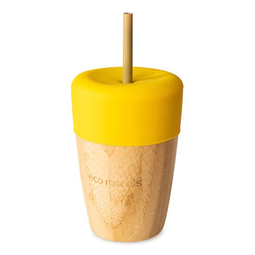 Eco Rascals Bamboo Cup with Straws - Yellow 