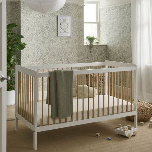 CuddleCo Nola Cot Bed - White & Natural