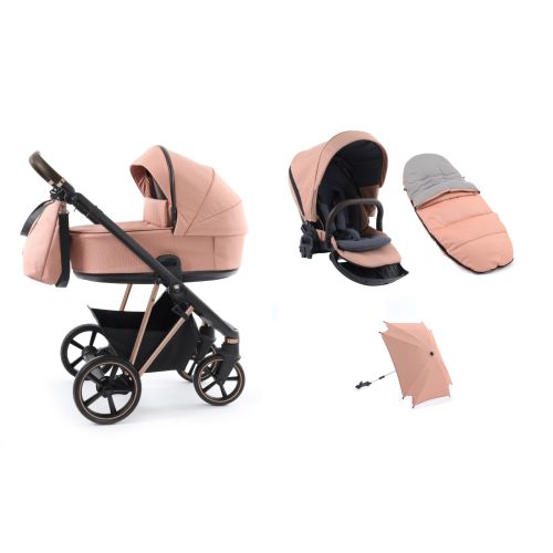 Babystyle Prestige Vogue 8 Piece Bundle with Copper Gold Chassis & Tan Handle