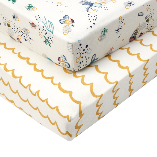 Tutti Bambini Cot Fitted Sheets 2pk - Our Planet 