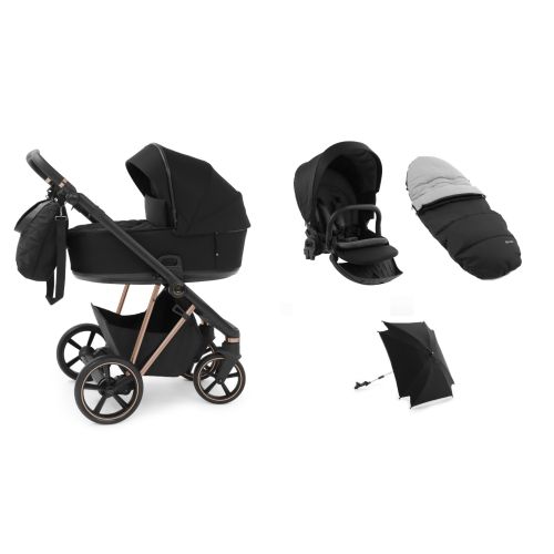 Babystyle Prestige Vogue 8 Piece Bundle with Copper Gold Chassis & Black Handle