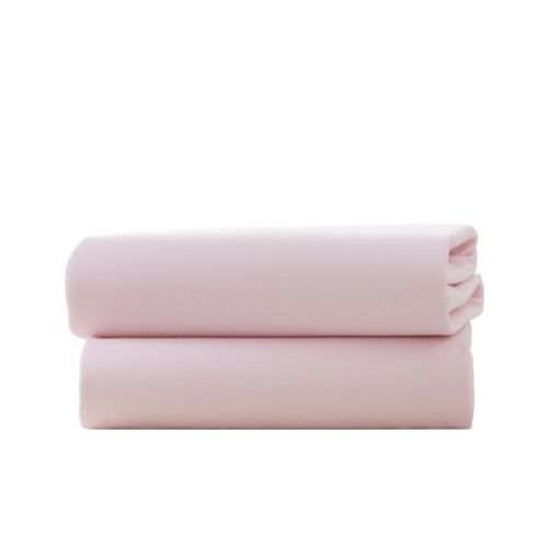 Clair de Lune 2 Pack Fitted Cotton Cot Bed Sheets - Pink